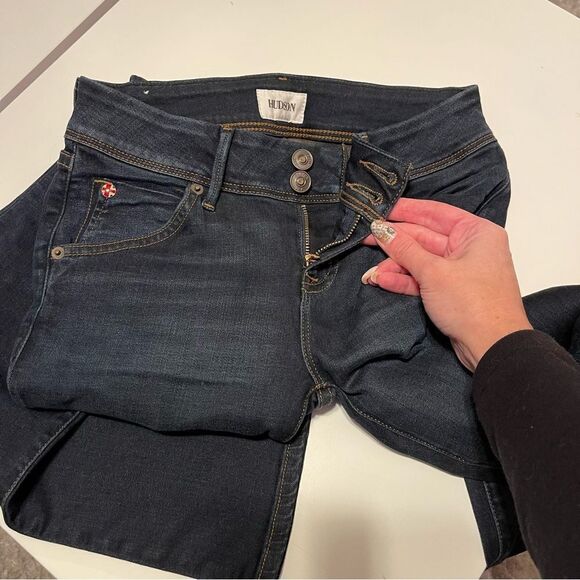 Hudson Jeans Mid-rise Flare Bootcut in Dark Blue Indigo Denim SZ 25 NEW - Picture 10 of 13